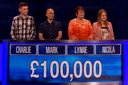 Nicola, Lynne, Mark, Charlie played for 100,000 in final chase