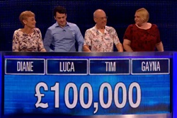 Gayna, Tim, Luca, Diane played for 100,000 in final chase