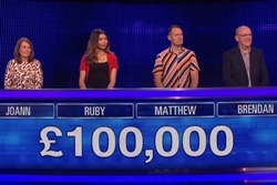 Brendan, Matthew, Ruby, Joann played for 100,000 in final chase