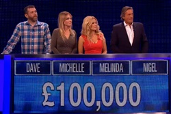 Nigel Havers, Melinda Messenger, Michelle Hardwick, Dave Gorman won 100,000 in final chase